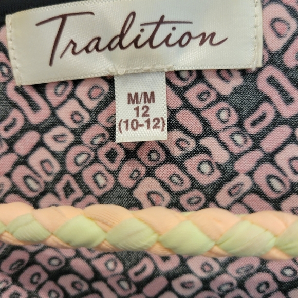 Tradition Overblouse In Pretty Burnt Orange & Black Pattern SS Airy Light In Med - Picture 12 of 12